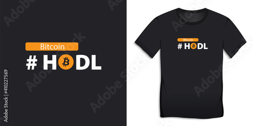Bitcoin, Hodl tshirt graphic design vector