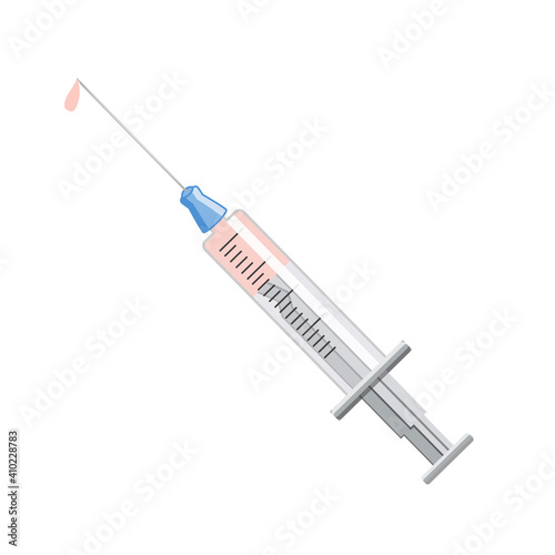 Syringe icon. Cartoon illustration of syringe icon for web.
