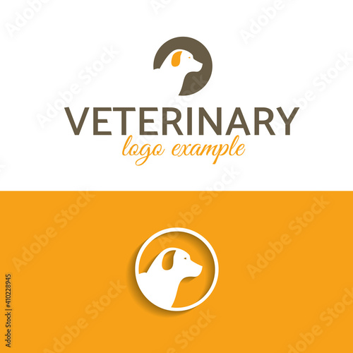 abstract pet dog design concept veterinary. search group, animal shelter vector logo design template dog