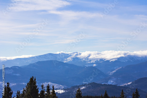 Winter mountains, Carpathians, Ukraine. Ski resort Bukovel © julialototskaya