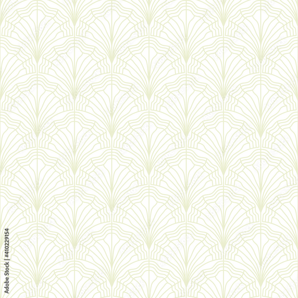 Seamless pattern in art Deco style. Decorative illustration of a palm tree, vintage ornament in vector. Wallpaper or elegant fabric