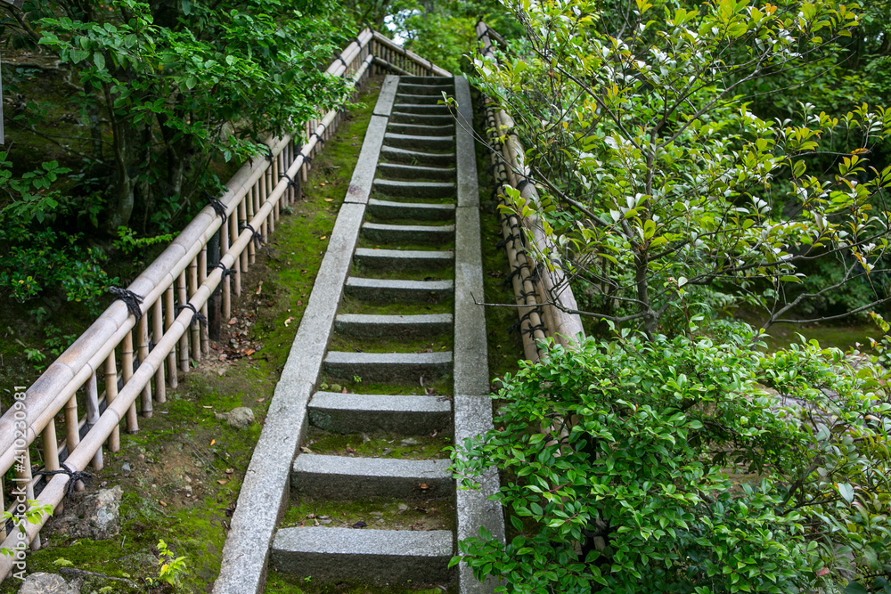 Fototapeta premium Stairways in an old public park in Kyoto City, Japan