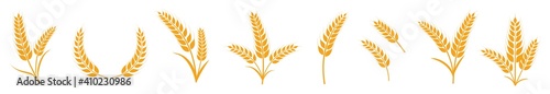 wheat ears icon set, bakery vector illustration