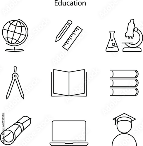 education icon isolated on white background from education collection. education icon trendy and modern education symbol for logo, web, app, UI. education icon simple sign. education icon flat vector 