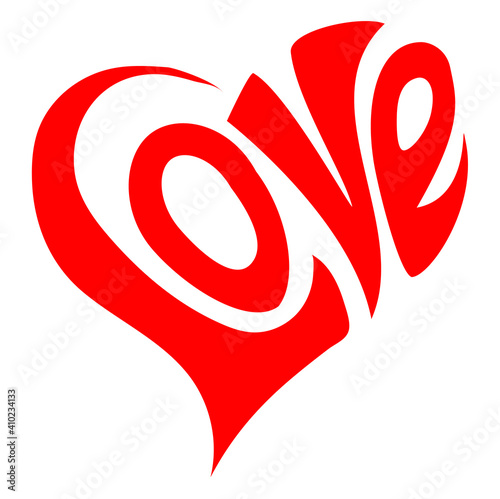 heart with word love