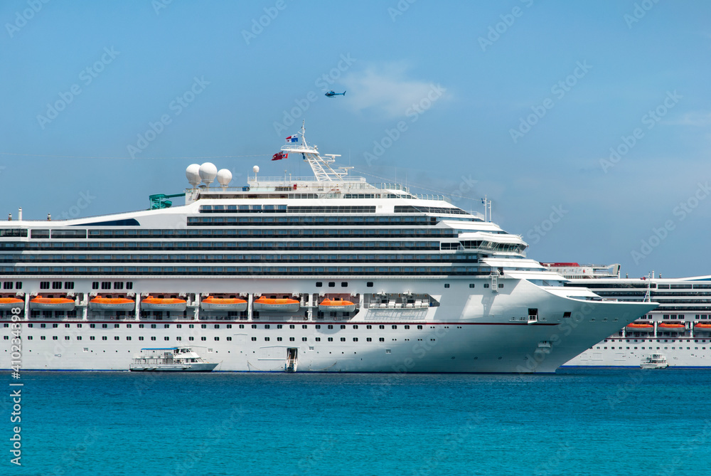 Drifting Cruise Ships Near Grand Cayman Island