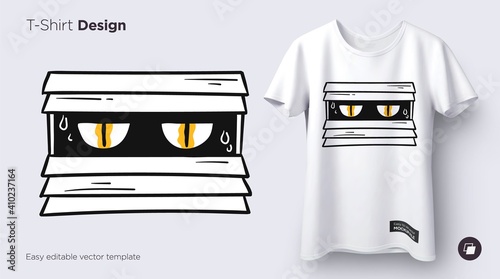 Funny tomato. Prints on T-shirts, sweatshirts, cases for mobile phones, souvenirs. Isolated vector illustration on white background.