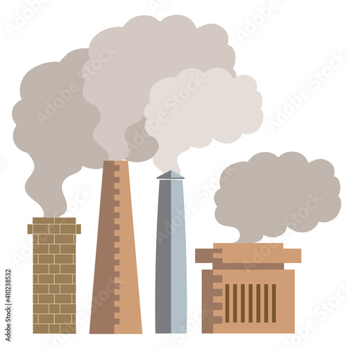 Industry factory  with smoke