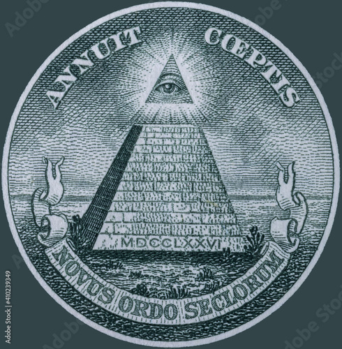 Εκτύπωση καμβά Great Seal of the United States reverse from the back of a one dollar bill