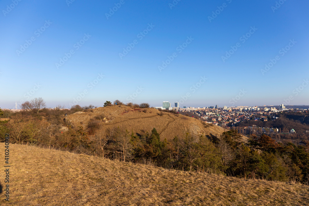 Winter Prague City from the Hill Devin in the sunny Day, Czech Republic Winter Prague City from the Hill Devin in the sunny Day, Czech Republic