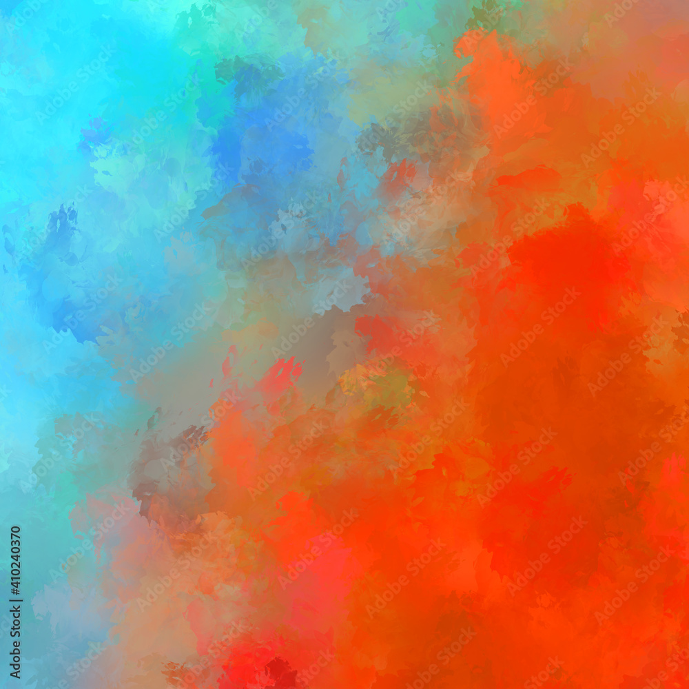 Wall art. Unique and creative illustration. Brush stroked painting. Abstract background of colorful brush strokes. Brushed vibrant wallpaper. Painted artistic creation.