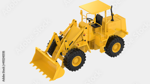 Loader isolated on background. 3d rendering - illustration