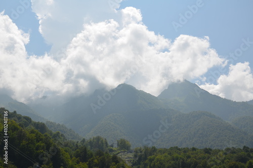 clouds over the mountains