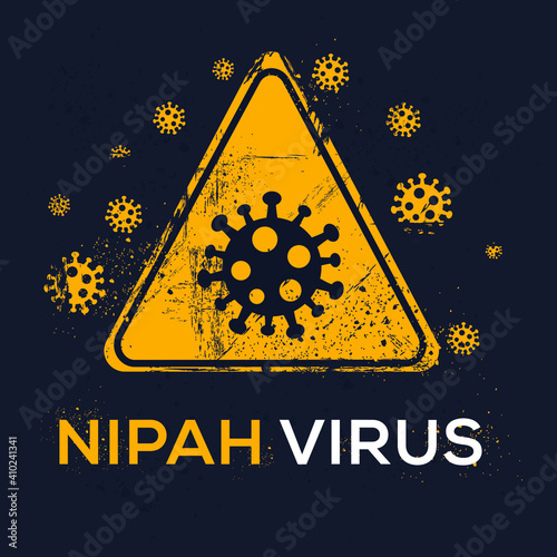 Warning sign (Nipah virus), vector illustration.