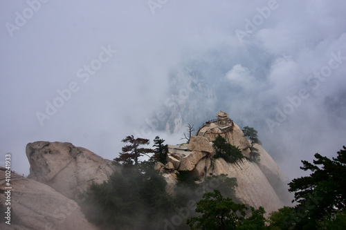 Wallpaper Mural View of Mount Hua China on a cloudy day. Most dangerous hike in the world?  Torontodigital.ca