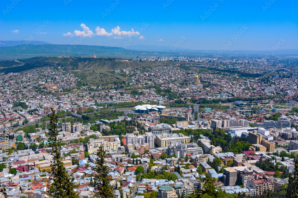 Fototapeta premium view of Tbilisi Georgia from a height