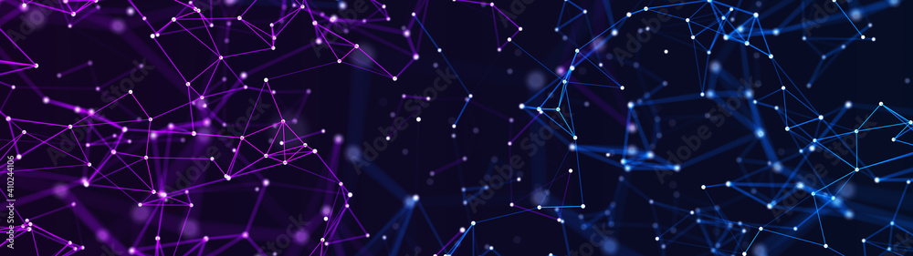Abstract digital background of points and lines. Glowing double blue and pink plexus. Big data. Network or connection. Abstract technology science background. 3d rendering Abstract digital background of points and lines. Glowing double blue and pink plexus. Big data. Network or connection. Abstract technology science background. 3d rendering