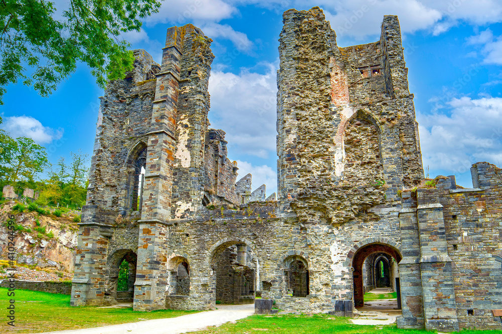 Villers Abbey ruins, gothic cathedral