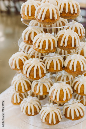 Beautiful Colorful Sweet Wedding Cake Cupcake Decor Closeup Image at Event Space