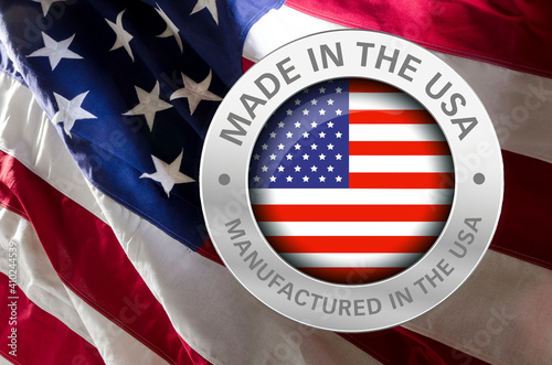 American Flag with Made in America logo above the flag 