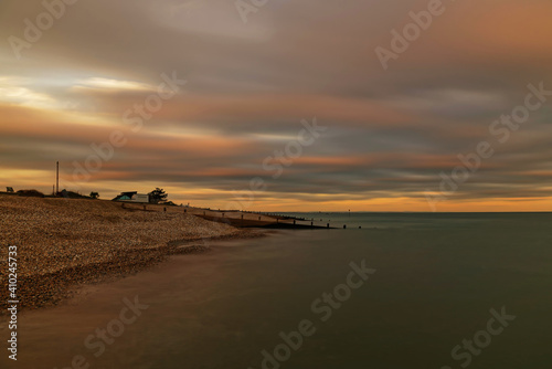 Selsey Beach at Sunset  West Sussex  UK