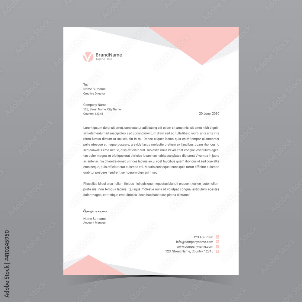 A4 Letterhead Template Vector Design A4 Letterhead Template Vector Design