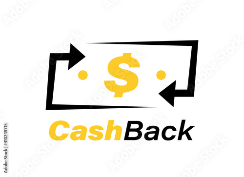 Cash back logo design. Financial services, cash back concept, money refund, investment, currency exchange. Vector illustration