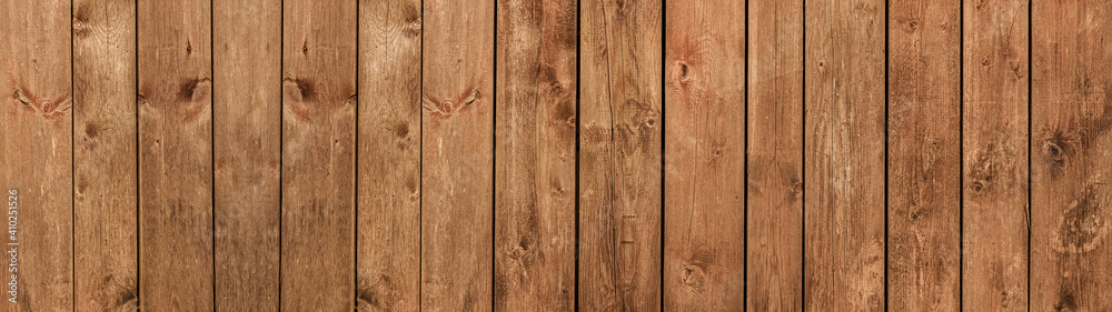 Naklejka premium old brown rustic dark wooden texture - wood timber background panorama long banner