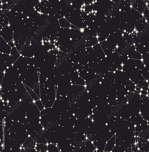 star constellation zodiac space stellar seamless vector pattern