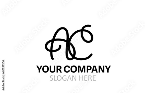 AC Hand Modern Letter Logo Design Vector