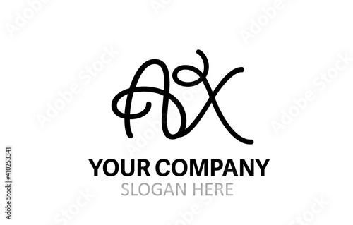 AX Hand Modern Letter Logo Design Vector