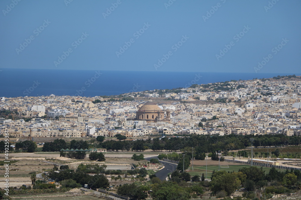 Fototapeta premium View from Mdina to Mosta, Malta