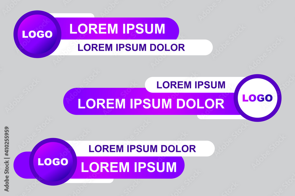 Modern geometric lower third banner template design. Colorful lower thirds set template vector. Vector illustration Modern geometric lower third banner template design. Colorful lower thirds set template vector. Vector illustration