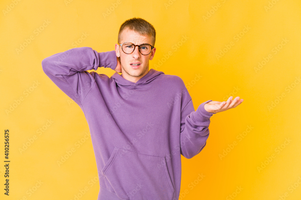 Young caucasian handsome man screaming with rage. Young caucasian handsome man screaming with rage.