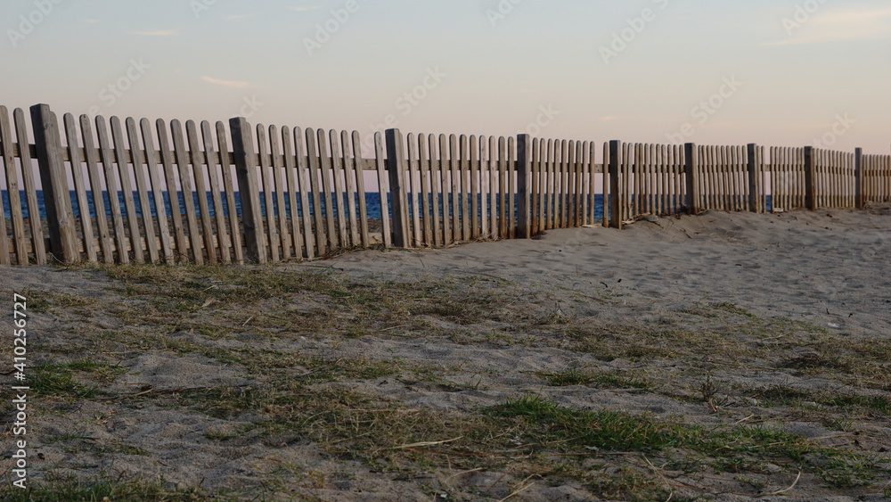 wooden fence near the sea