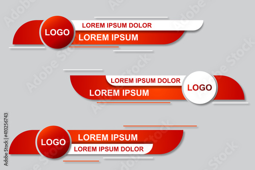 Modern geometric lower third banner template design. Colorful lower thirds set template vector. Vector illustration