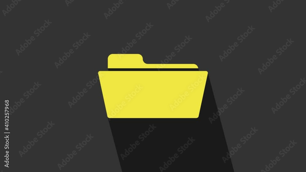 Yellow Folder icon isolated on grey background. 4K Video motion graphic animation Yellow Folder icon isolated on grey background. 4K Video motion graphic animation