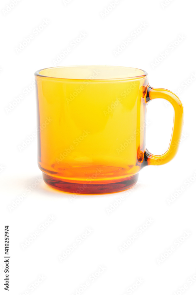 Transparent cup for tea on white background Transparent cup for tea on white background