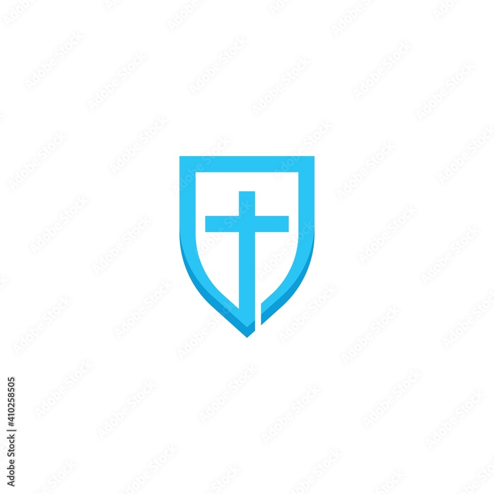 cross with shield logo vector icon illustration cross with shield logo vector icon illustration