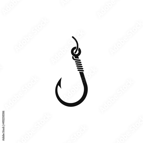 Fishing hook logo vector icon illustration photo
