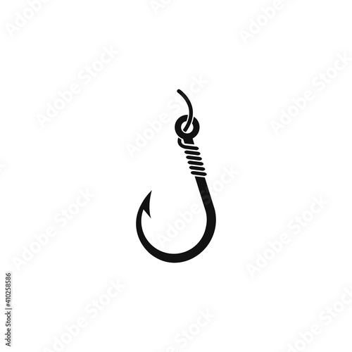 Fishing hook logo vector icon illustration