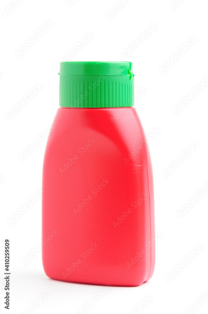 Red bottle on white background Red bottle on white background