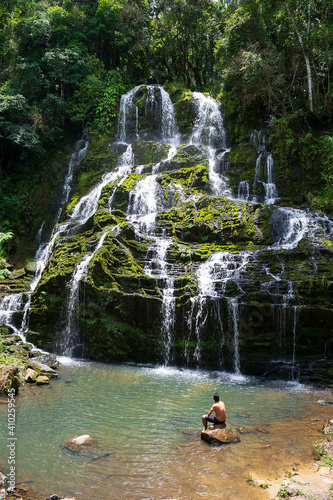 The beauty of the Mafalda waterfall in the city of Apiaí, São Paulo, Brazil