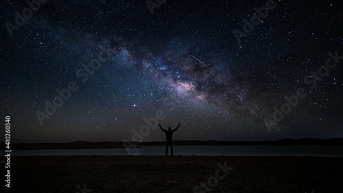 one man and the milky way