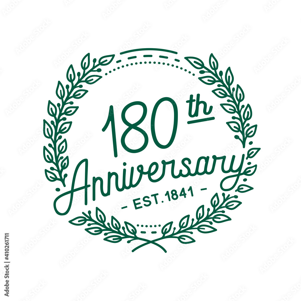 180 years anniversary logo collection. 180th years anniversary celebration hand drawn logotype. Vector and illustration. 180 years anniversary logo collection. 180th years anniversary celebration hand drawn logotype. Vector and illustration.