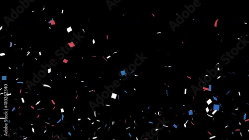 Red Blue and White Color Confetti with QuickTime Alpha Channel Prores4444.