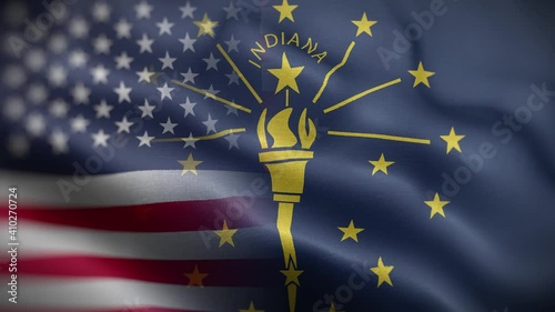 Indiana State USA Mixed Flag Front HD