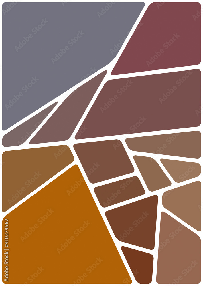 Colorful illustration with blank white space. Abstract geometric pattern. Mosaic background. Geometrical multicolored shapes.