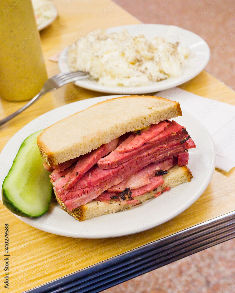 USA, New York State, New York City, Pastrami sandwich USA, New York State, New York City, Pastrami sandwich