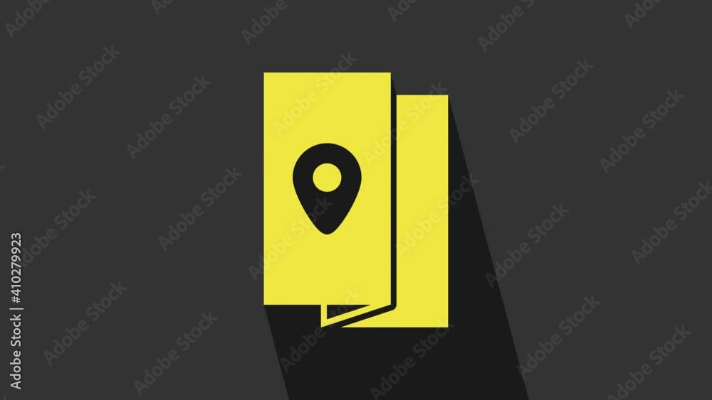 Yellow Cover book travel guide icon isolated on grey background. 4K Video motion graphic animation Yellow Cover book travel guide icon isolated on grey background. 4K Video motion graphic animation